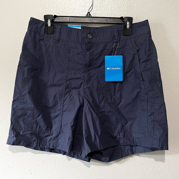 COLUMBIA-NWT Navy Blue Shorts Regular Fit Size 10 - Picture 1 of 4